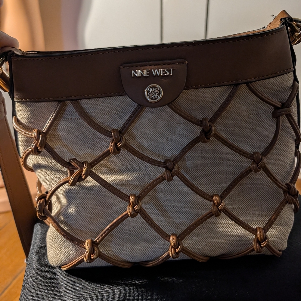 Nine West Tan and Brown Crossbody Bag